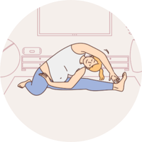 マタニティヨガをする女性のイラスト